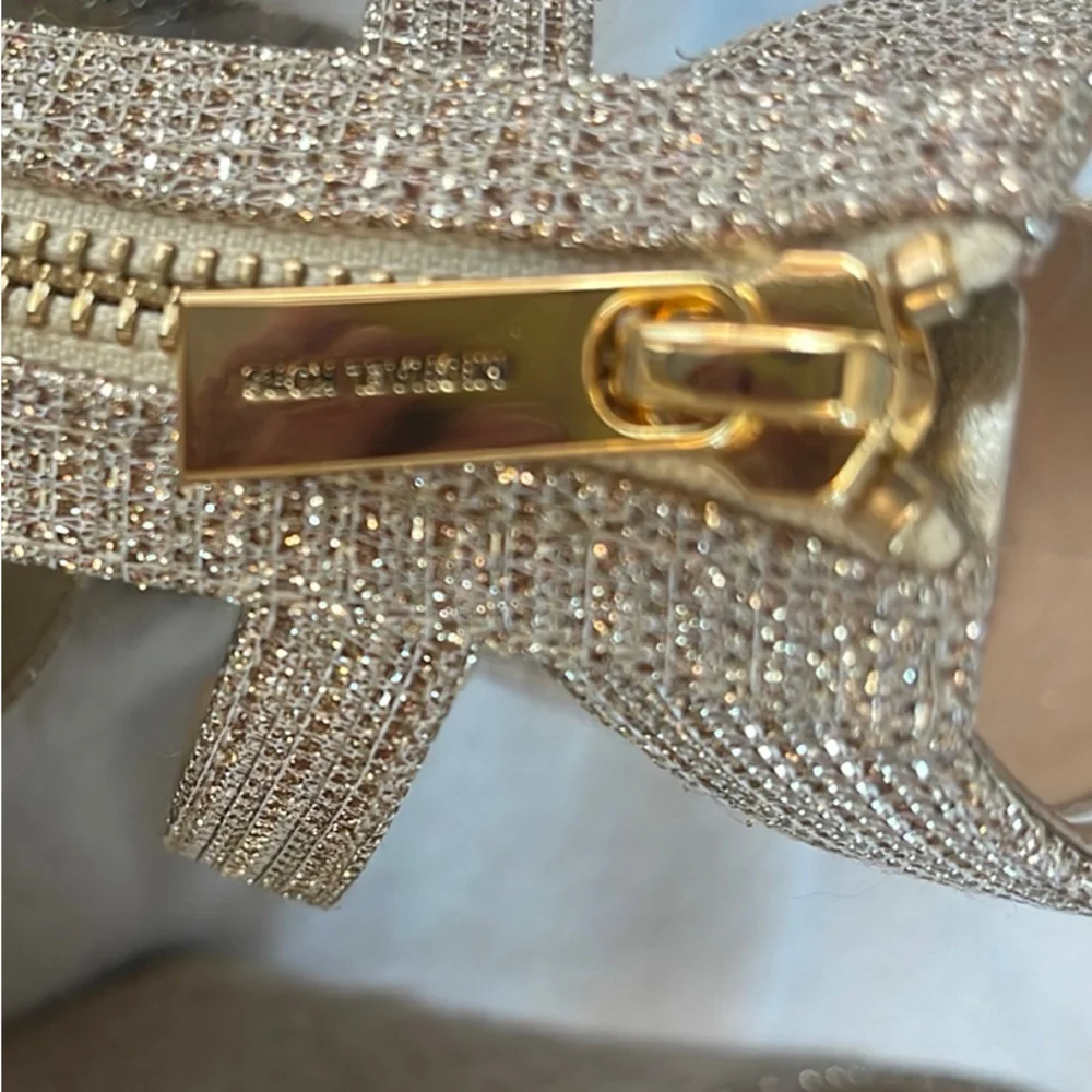 Michael Kors Gold Gladiator Sandals with Zipper - Picture 5 of 15